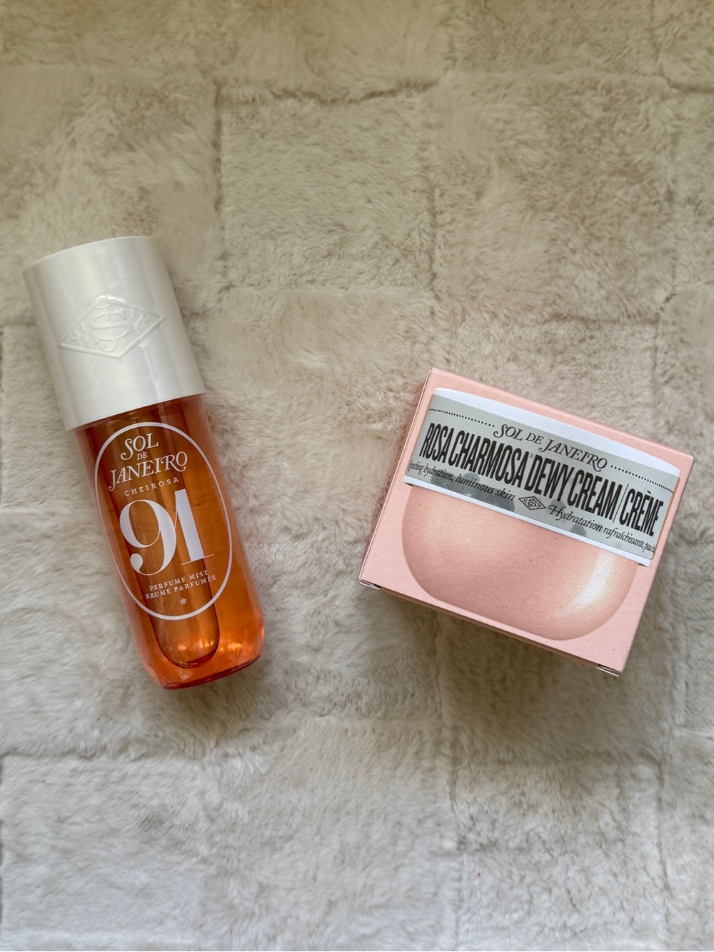NIB Sol de Janeiro Rosa Charmosa Dewy Cream & Cheirosa 91 body spray set